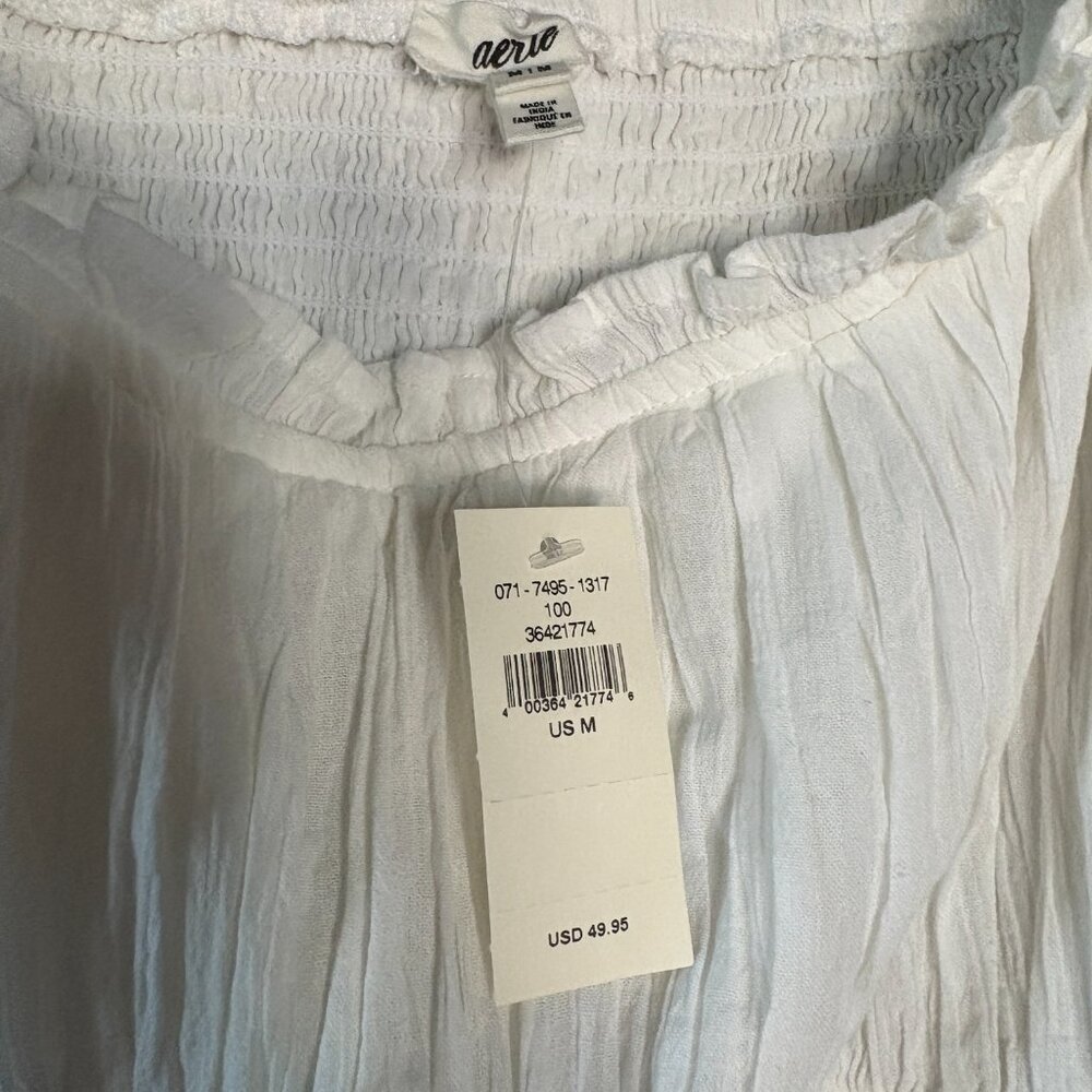 NWT Arie White Cotton linen blend summer dress- Size medium - Picture 2 of 3